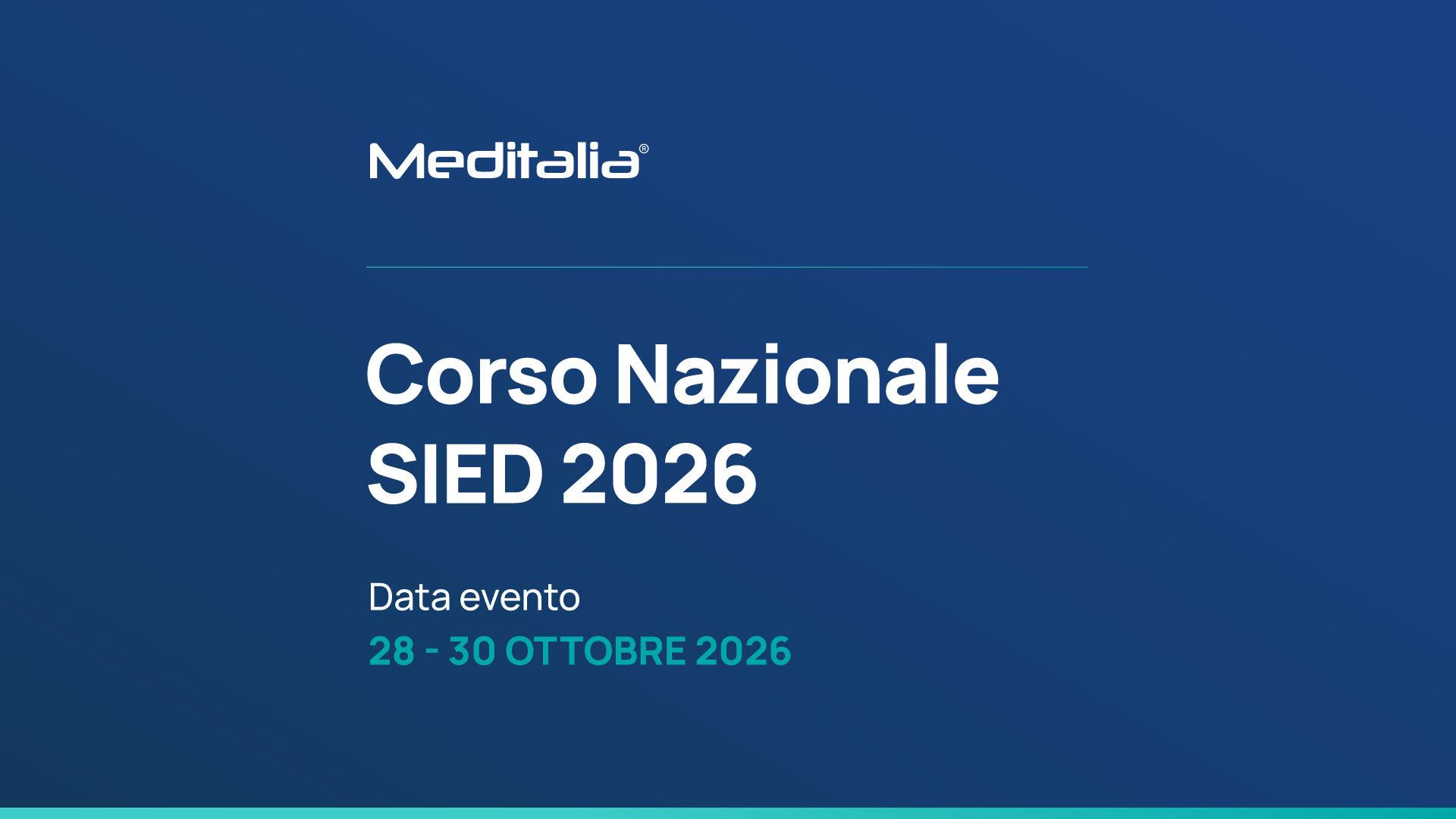 Corso Nazionale SIED 2026